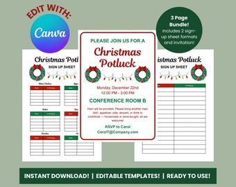 Zaplanuj świąteczną imprezę w biurze z wykorzystaniem tego szablonu Canva do wydrukowania – idealne rozwiązanie na świąteczne przyjęcie!