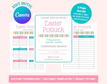 Szablon formularza zapisu na przyjęcie wielkanocne | Edytowalne zaproszenie na przyjęcie | Organizator wydarzeń kościelnych