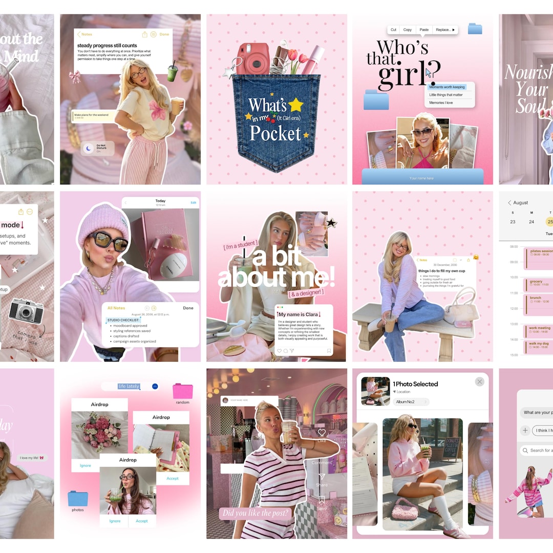 Trendy Ios Core Instagram Templates, Content Creator Canva Kit ,digital ...