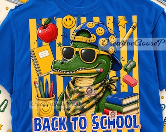 Back To School Gator PNG, Camo School Alligator Sublimation, Boy Student PNG, First Day Of School Boys Design, Teacher Student Shirt PNG
