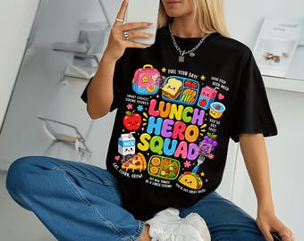 Lunch Hero Squad Png, Regalo per la cuoca, Design per la maglietta del personale della mensa, Personale scolastico, Design divertente per i lavoratori, Pranzo scolastico, ClipArt di cibo carino