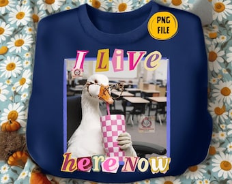 Insegnante Silly Goose PNG, Ora vivo qui insegnante, Grafica caffè vita insegnante, Insegnante carina sublimazione, Design maglietta umoristico scolastico