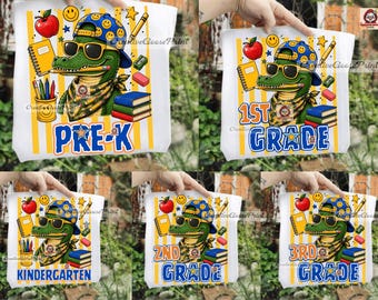 Back To School Alligator Grade Bundle PNG, Grade Boys T-shirt PNG, First Day Of School, Pre-k First Second Grade Gator, Kindergarten boys