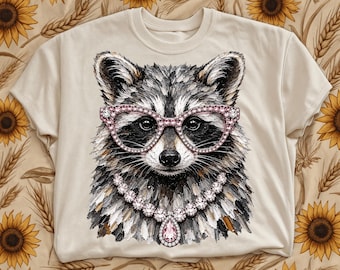 Glam Raccoon PNG | Boujee Png | Leopard Print PNG | Preppy Feral Girl Png | Cute Raccoon | Trash Panda