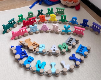 Name Train Toy, Alphabet Letter Train, Personalized Train Set, Montessori Toy, Newborn Gift, First Birthday Gift, Baby Shower Gift, Keepsake