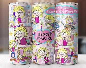 Envoltura de vaso de Lizzie McGuire, PNG, vaso delgado de 20 oz (descarga digital)