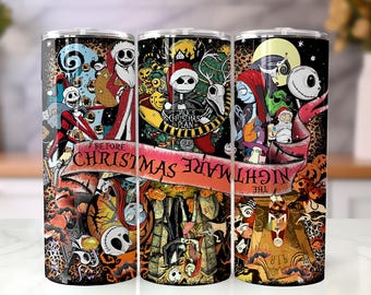 The Nightmare Before 20oz Tumbler Wrap, Horror Movie 20oz Tumbler Design, 20oz Skinny Straight (Digital Download)