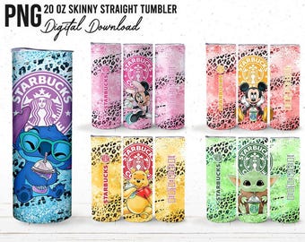 Cartoon Character 20oz Tumbler Wrap Bundle (PNG Digital Download)
