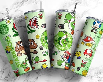 Diseño de sublimación para vaso Yoshi Valentine de 20 oz (archivo PNG)