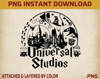 Viaje familiar a Universal Studios 2026 (SVG, PNG, descarga digital)