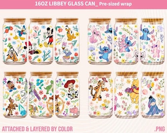 Paquete PNG de latas de vidrio con dibujos animados (descarga digital)