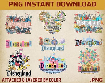 Disneyland Castle PNG Bundle, Happiest Place On Earth Design (Instant Download)