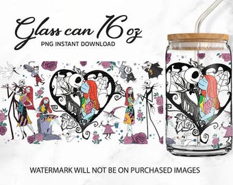 Envoltorio para vaso de película de terror "Pesadilla", lata de vidrio de 473 ml, diseño de sublimación (descarga digital)