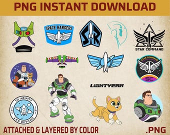 Buzz Lightyear SVG PNG Bundle, Space Ranger Cut Files, Toy Story Inspired Clipart, Cricut Silhouette Digital Download
