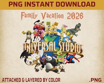 Universal Studios Family Trip 2026 PNG (Digital Download)