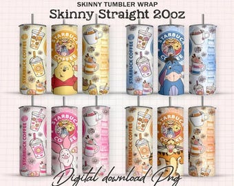 Cartoon Cafecito Y Chisme Tumbler Wrap PNG Bundle, Cartoon Tumbler Design (Digital Download)