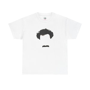 Funny Borat Tshirt with Iconic Hair & Mustache + 'Very Nice, How Much?