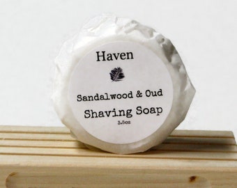 Mens Shaving Soap, Sandalwood and Oud Shaving Soap