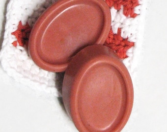 Rose Clay  Facial Soap with Organic Rosehip  Oil for All Skin Types with Face Scrubby