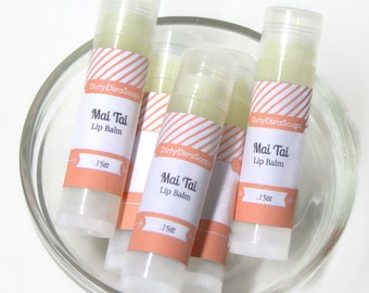 Mai Tai  Lip Balm , Moisturizing Lip Balm ,  Tropical Fruity Lip Balm, Cocktail Inspired Lip Balm