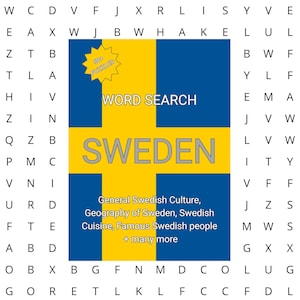 Wortsuchrätsel Schweden/Printable