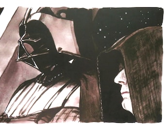 Darth Vader and Palpatine Star Wars: Episode III – Revenge of the Sith A4 PRINT by BLACKKINGSDREAM