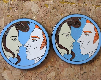 REYUX Star Wars Rey und General Hux hard emaille Lila Pin rund 5 cm Anstecker Armitage Hux Rey Skywalker portrait by Ekatheartist