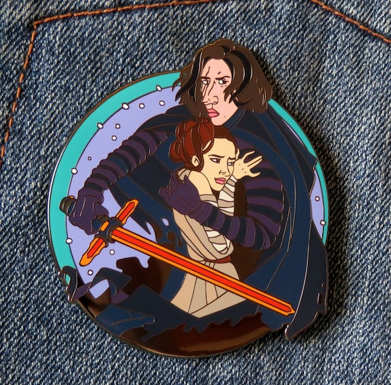 REYLO Star Wars Rey & Kylo Ren Hard Enamel Pin Round 7 Cm Badge