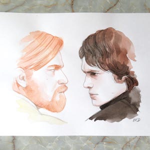 Star Wars Revenge of the Sith Obi-Wan Kenobi Anakin Skywalker Obikin Hayden Christensen Ewan McGregor Original Art Drawing  Blackkingsdream