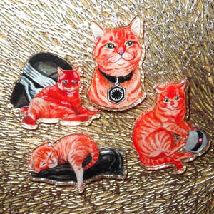 Star Wars Millie Millicent Ginger Cat Kylo General Hux cute baby kitten Acrylic 4 cm Pin Badge Kylo Hux love by BLACKKINGSDREAM