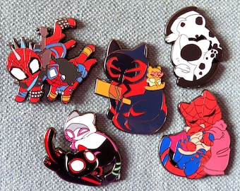 Spider-Man: Spider-Verse Miguel Lyla Peter B. Parker Mayday Miles Morales Gwen Stacy Hobie Brown Pavit LE 30 CHIBI PINS Art by @kaite_xyxy