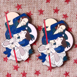 REYLO Star Wars Dark Sith Rey & Padavan Ben Solo hard enamel Pin round 7 cm Badge Rey Skywalker Kylo Ren from original Art by Ekatheartist