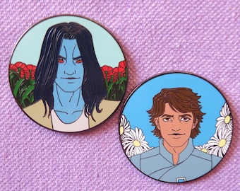 Thranto Admiral Thrawn Eli N. Vanto Langharige man Star Wars: The Thrawn Trilogy Fantasy-speldbadge 5 cm 2 inch LE 30 kunst door @iskelan_art