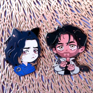 IN HAND Cute JAYVIC Arcane beloved puppy Jayce and sad kitten Victor chibis League of Legends Fantasy pin Limited Realise Art @spicycrabs