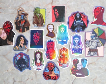 Star Wars Darth Maul Jango Fett Quinlan Vos Kit Fisto Cad Bane Barrisse Offee Aurra Sing Asajj Ventress Darth Talon Shaak Ti Art Stickers