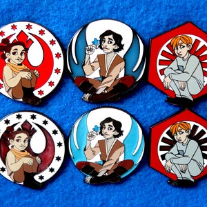Star Wars KIDS Reylo Kylux Reylux Children Ben Solo aka Kylo Ren Rey Skywalker Generar Armitage Hux hard enamel Pin Badge by Usipukha