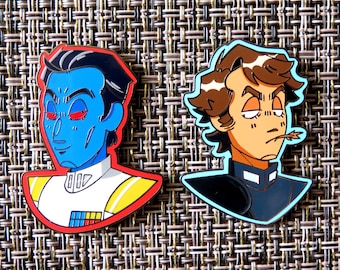 Grappige Thranto Admiral Thrawn Eli N. Vanto Star Wars: The Thrawn Trilogy Fantasy pin-badge 4,5 cm 1,75 inch LE 30 kunst door @calboyisdead