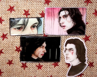 Star Wars Kylo Ren eyes profile metal offset printed Pin The Last Jedi Movie Ben Solo Badges Adam Driver Art by Artist Blackkingsdream