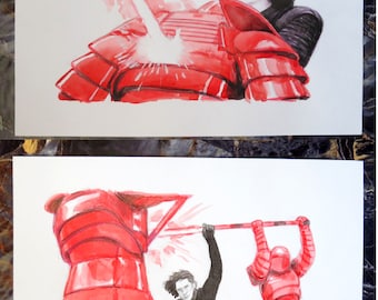 Kylo Ren and Red Emperor&#39;s Royal Guard Original Watercolour Art Drawing Star Wars Kylo Ren by BLACKKINGSDREAM Free Worldwide Shipping