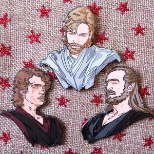 OBIKIN Star Wars SITH Anakin Skywalker Obi-Wan Kenobi Qui-Gon Jinn Hayden Christensen Ewan McGregor Liam Neeson Pin de fantasía @crazy_toma777