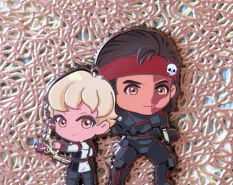 Star Wars: Bad Batch Omega & Brothers Clone Force 99 Hunter Wrecker Tech Crosshair Echo Fantasy chibi pins 2 inch LE 30 @junchan_nyan_art