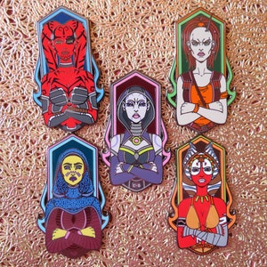 Star Wars Barrisse Offee Aurra Sing Asajj Ventress Darth Talon and Shaak Ti Clone Wars Jedi Padawan pin badge 2.75 inch LE 30 @maryallen138