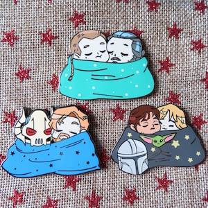 Star Wars Qui-Gon Jinn Obi-Wan Kenobi General Grievous DINLUKE Luke Skywalker Din Djarin Mandalorian Quiobi CHIBI Fantasy pin @petit_croc_