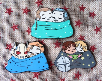 Star Wars Qui-Gon Jinn Obi-Wan Kenobi General Grievous DINLUKE Luke Skywalker Din Djarin Mandalorian Quiobi CHIBI Fantasy pin @petit_croc_