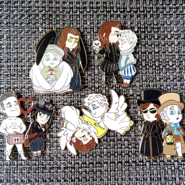 IN HAND Ineffable Husbands Bureaucracy Demon & Angel Scotland Cute Chibi Fantasy pin Limited Edition 30 Art by @maryallen138