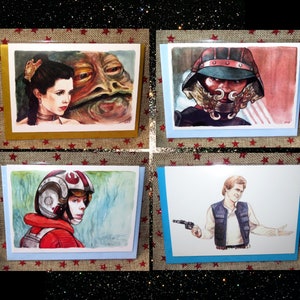 Gwiezdne Wojny Powrót Jedi Karty Powitalne Księżniczka Leia Organa Jabba the Hutt Luke Skywalker Lando Calrissian Han Solo Sztuka Blackkingsdream