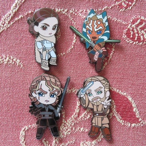 Star Wars Anakin Skywalker Obi-Wan Kenobi Padme Amidala Ahsoka Tano Obikin Anidala Obidala CHIBI Fantasy pin  5 cm le 50 by @princepsed