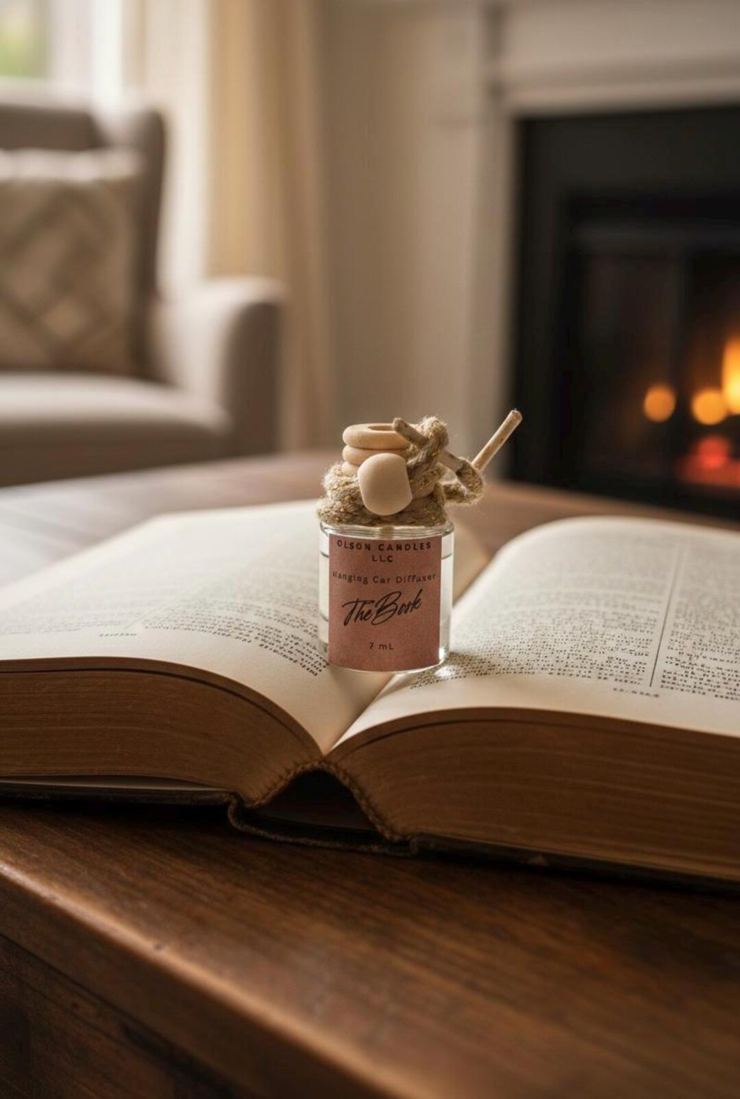 Open Book Diffusers The Book | Old Library Paper & Leather Car Diffuser – Cozy Scent - Etsy