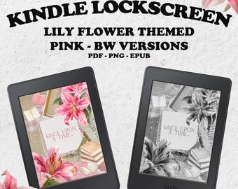 Lily Flower Kindle Lockscreen | Custom eBook Screensaver | Scrapbook Cover Design | Digital