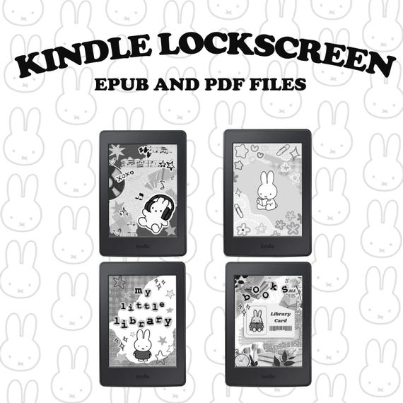 Miffy Reading Kindle Lockscreen | Custom eBook Screensaver | Kindle Cover Design | Digital